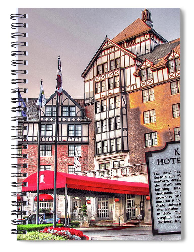 Print Spiral Notebook featuring the photograph Roanoke VA Virginia - Hotel Roanoke by Dave Lynch