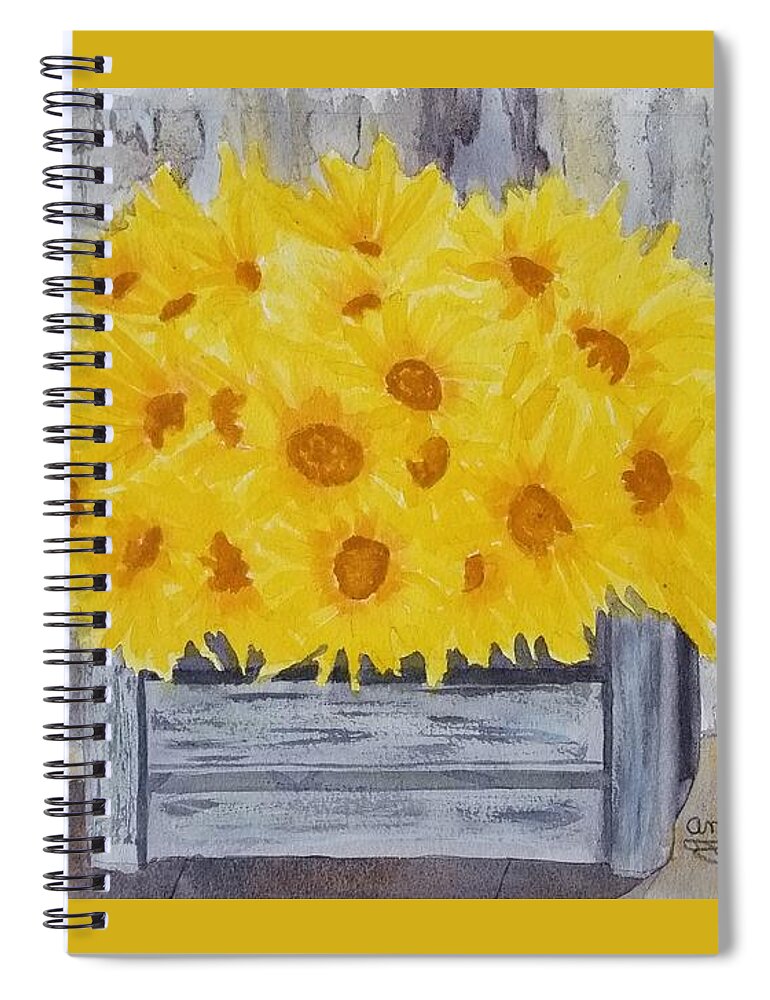 Summer Spiral Notebook featuring the painting Robins Bouquet by Ann Frederick