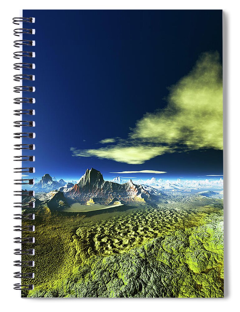 Outdoors Spiral Notebook featuring the digital art Rock Formation And Cloud by Kazuhisa Akeo/a.collectionrf