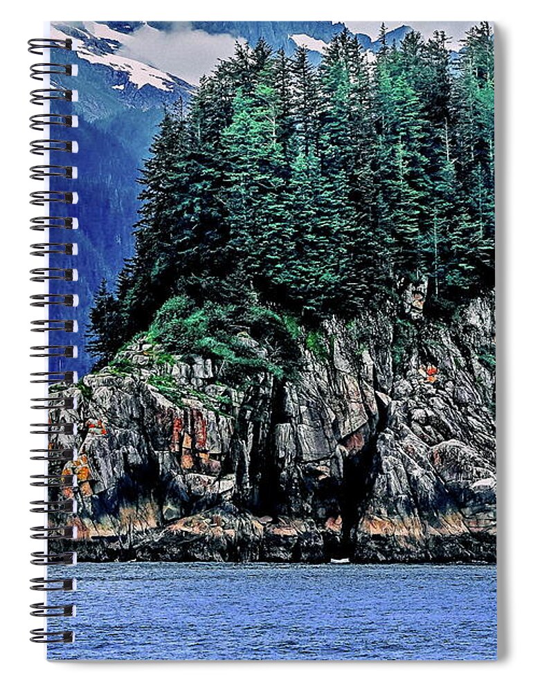 Kenai Spiral Notebook featuring the photograph Rock Island Kenai Fjords Alaska by Russ Harris