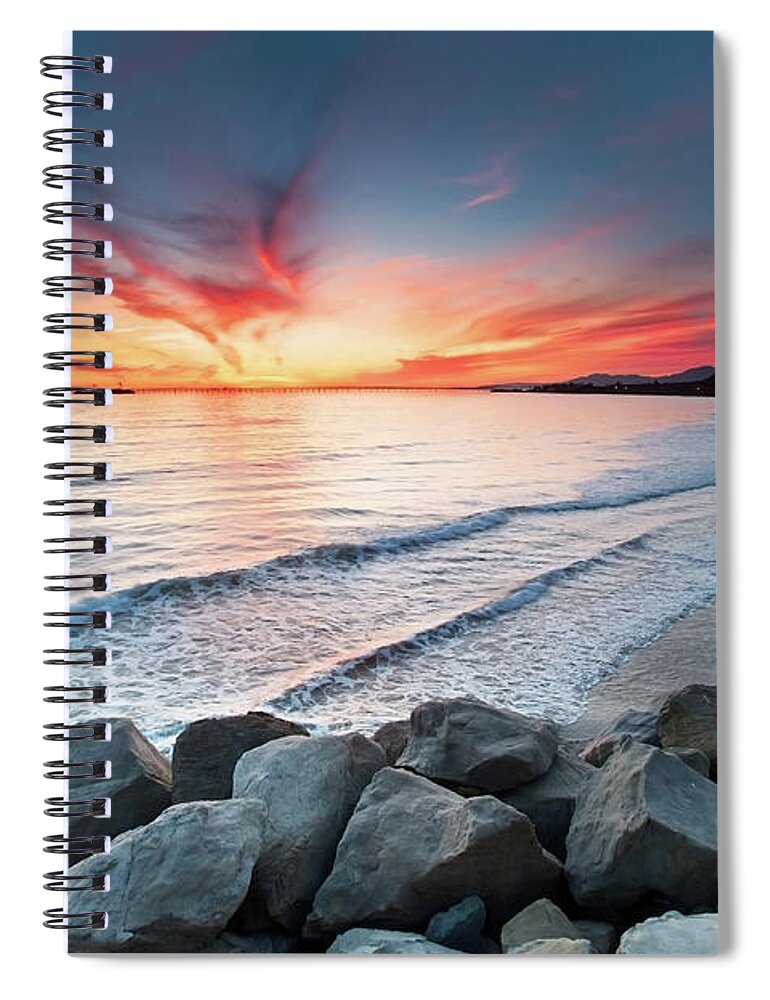 Tranquility Spiral Notebook featuring the photograph Rocks On Sea by John B. Mueller Photography