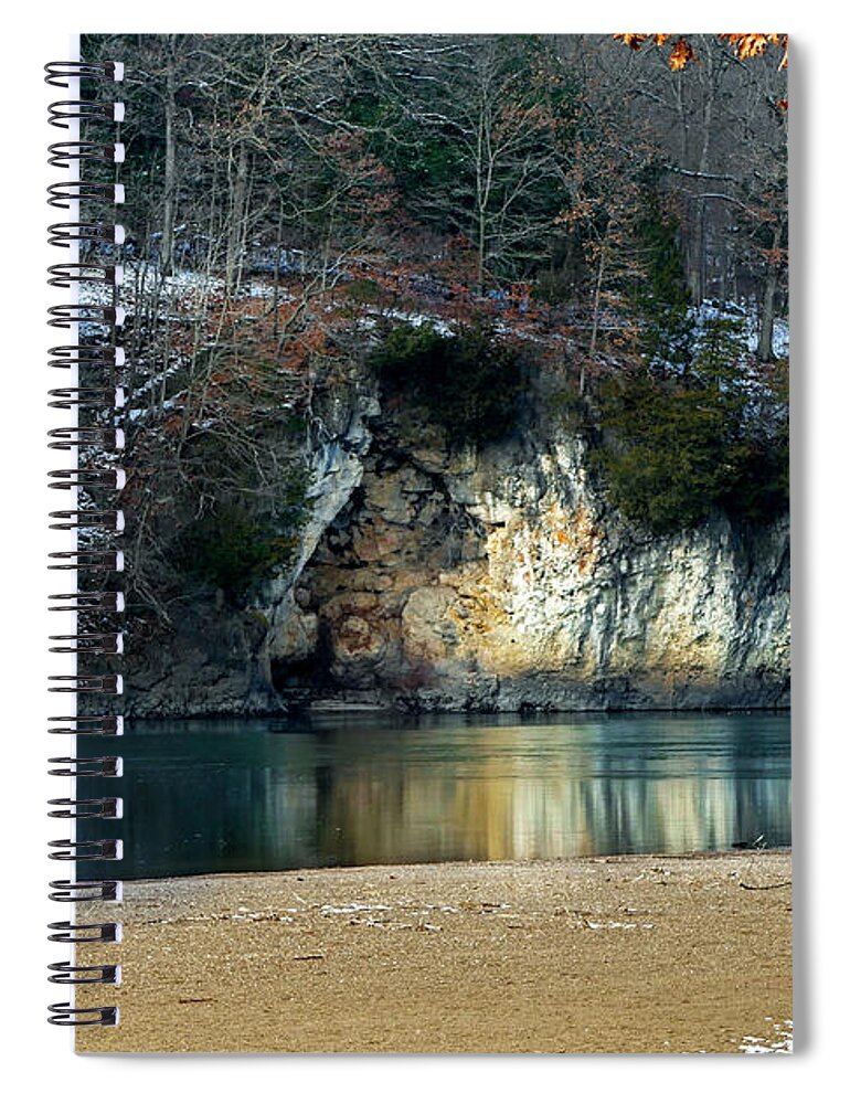 River Spiral Notebook featuring the photograph Rocky Bluffs on Cedar River by Sandra J's