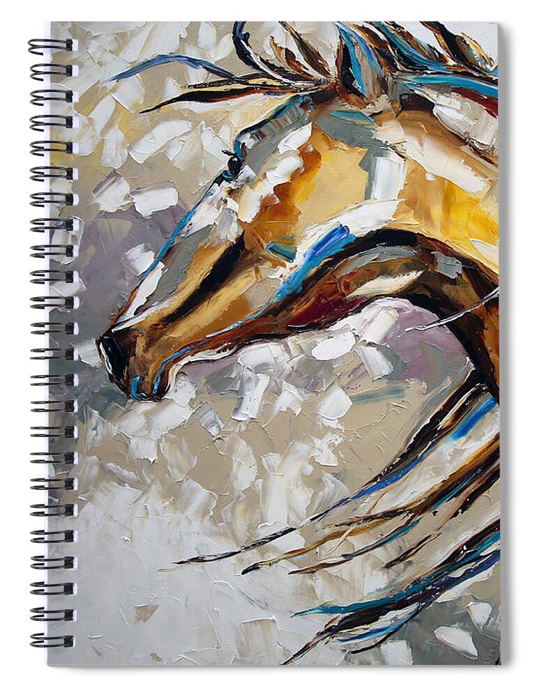 Palette Knife Painting Spiral Notebook featuring the painting Rocky Mountain Snow Day by Laurie Pace