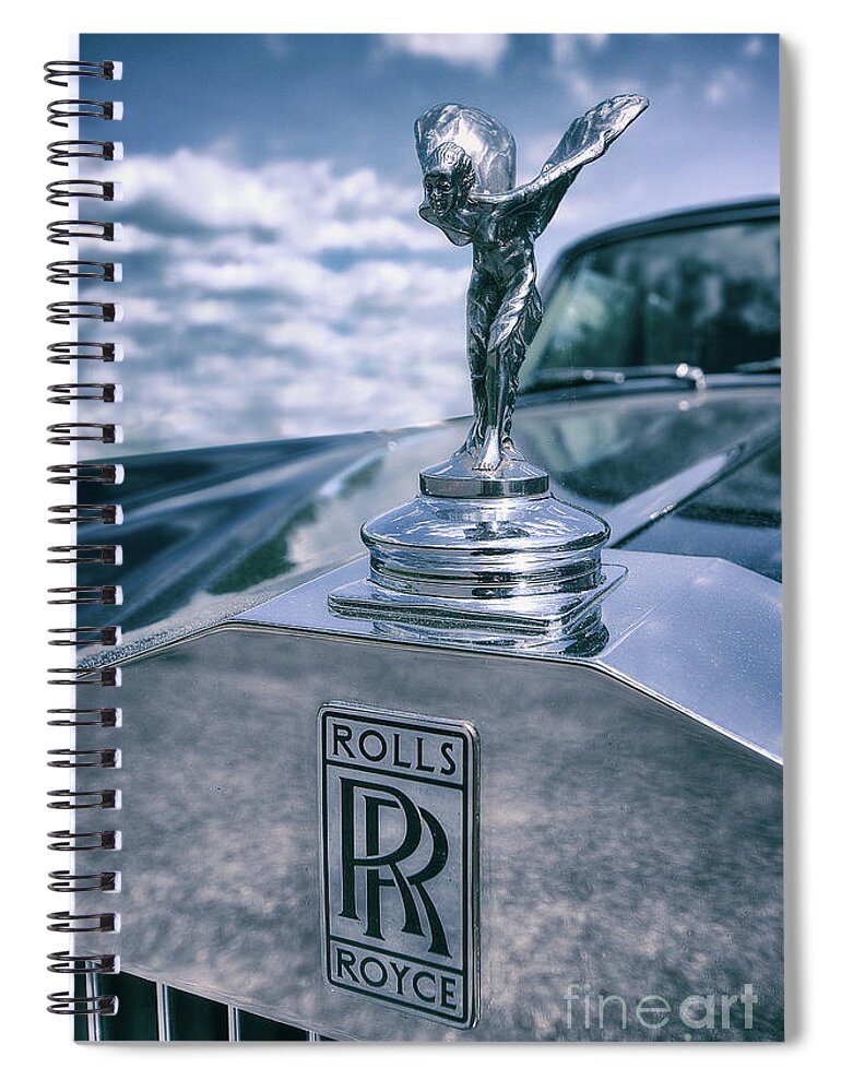 Rolls Royce Mascot Rolls Royce Emblem Spiral Notebook featuring the photograph Rolls Royce mascot by Arttography LLC