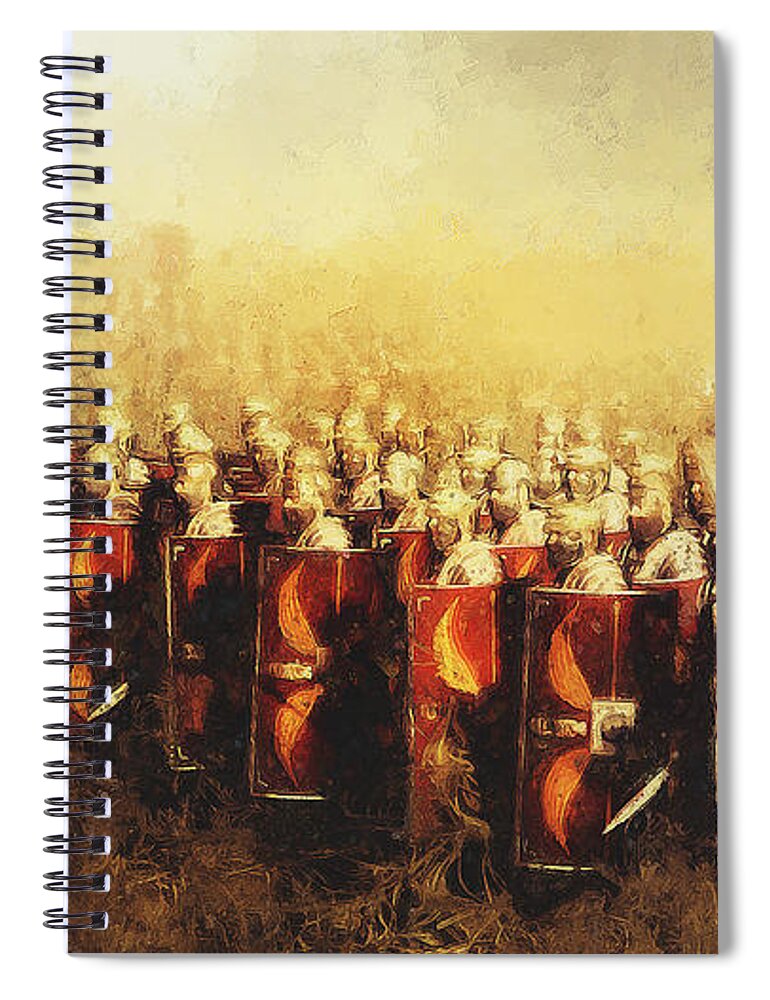 Roman Spiral Notebook featuring the painting Roman Legion - 46 by AM FineArtPrints
