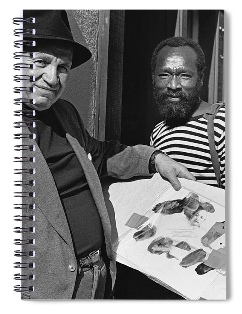 Art Spiral Notebook featuring the photograph Romare Bearden & Raymond Saunders by Kathy Sloane