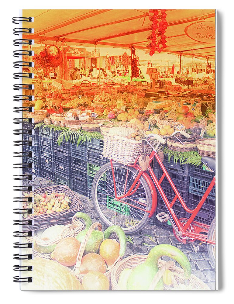 Red Bike Spiral Notebook featuring the photograph Rome 4 by Becqi Sherman