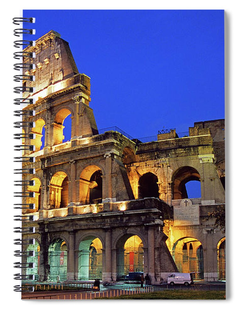 Estock Spiral Notebook featuring the digital art Rome, The Coliseum, Italy by Photobank