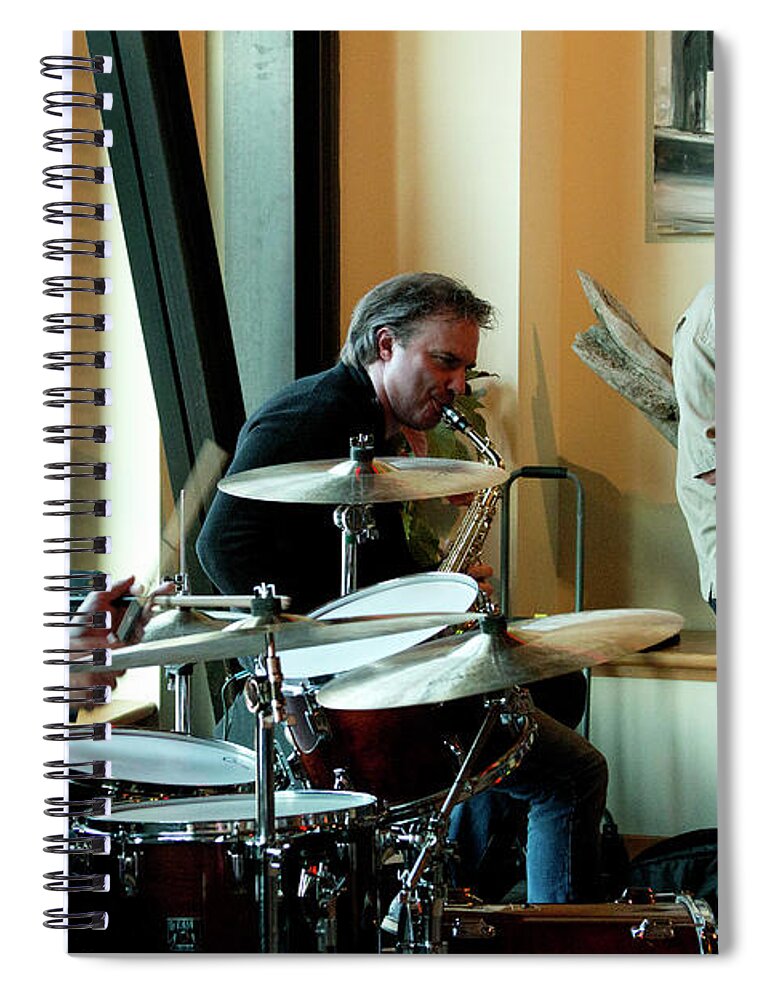 Jazz Spiral Notebook featuring the photograph Ron Kieper Trio 5 by Lee Santa