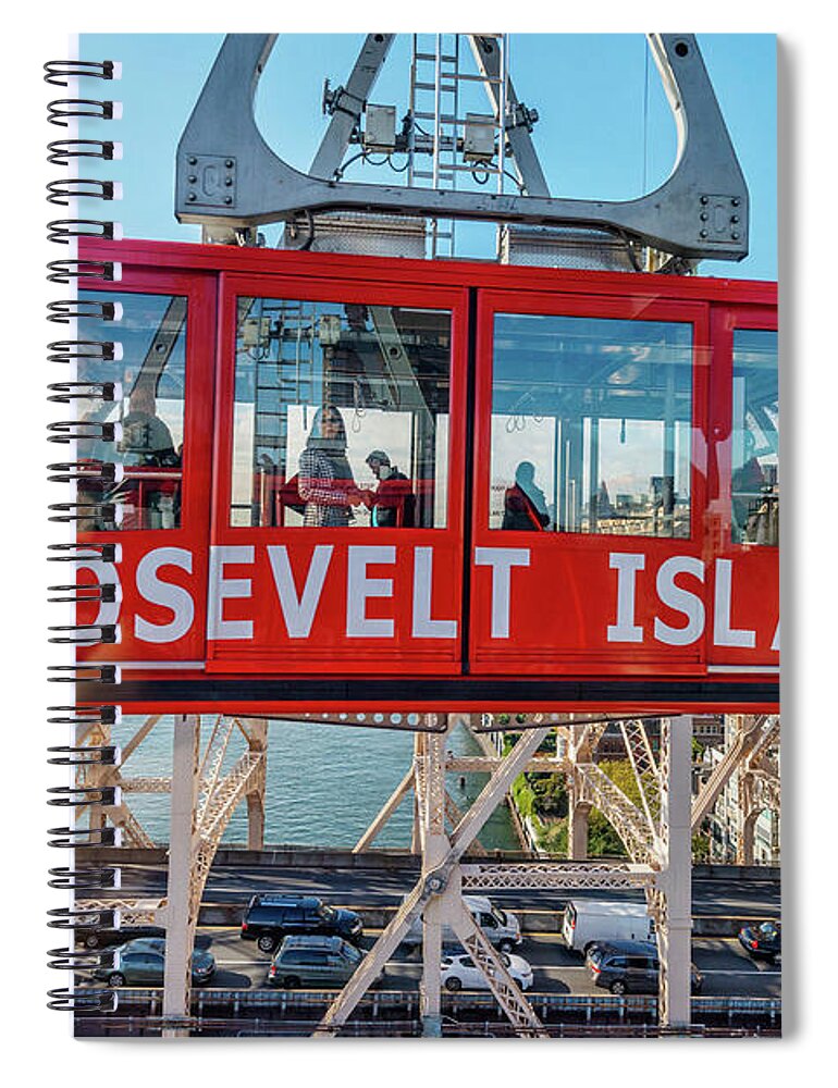 Estock Spiral Notebook featuring the digital art Roosevelt Island Tramway, Nyc by Arcangelo Piai