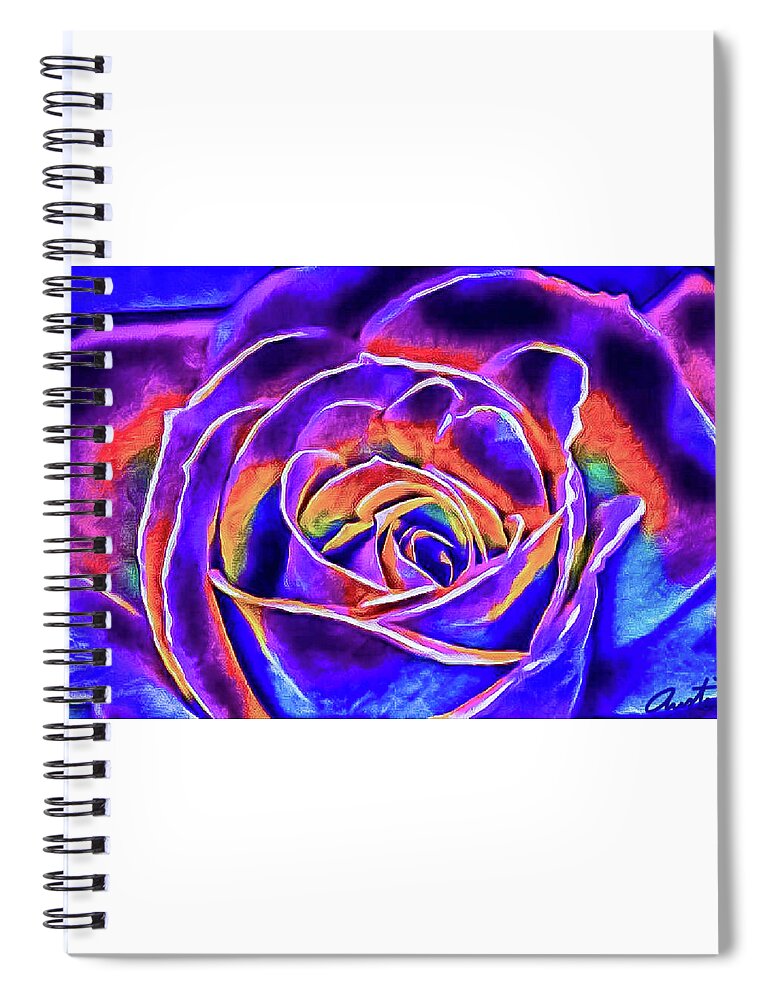 Wall Art Spiral Notebook featuring the digital art Rose 4 by Cepiatone Fine Art Callie E Austin