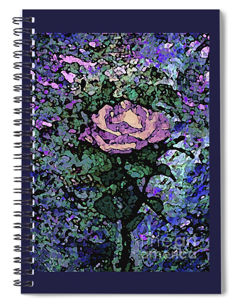 Rose Spiral Notebook featuring the mixed media Rose of Purple and Peach by Corinne Carroll