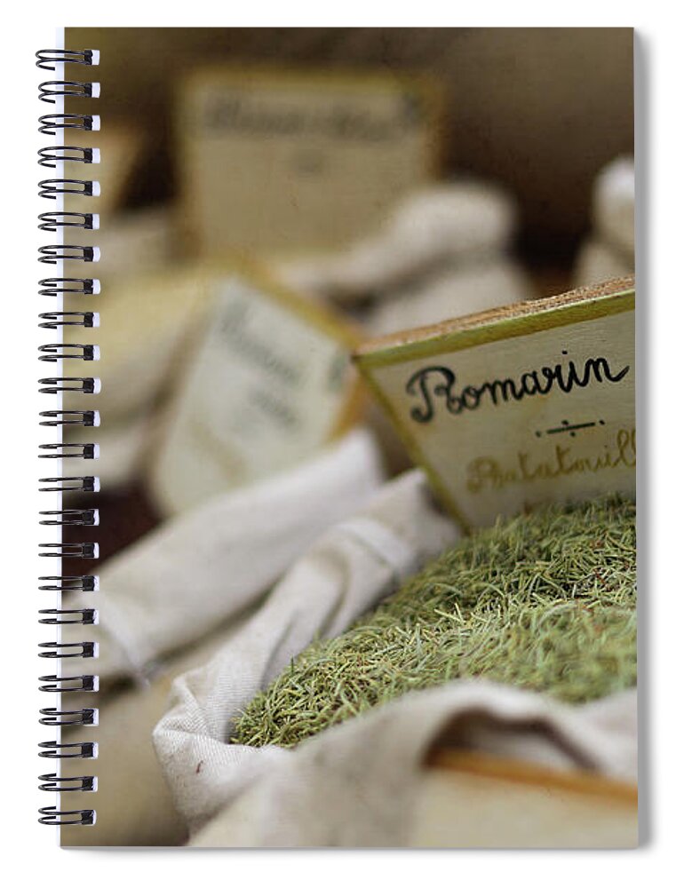 Heap Spiral Notebook featuring the photograph Rosemary And Provencal Herbs In Farmers by Alexandre Fp