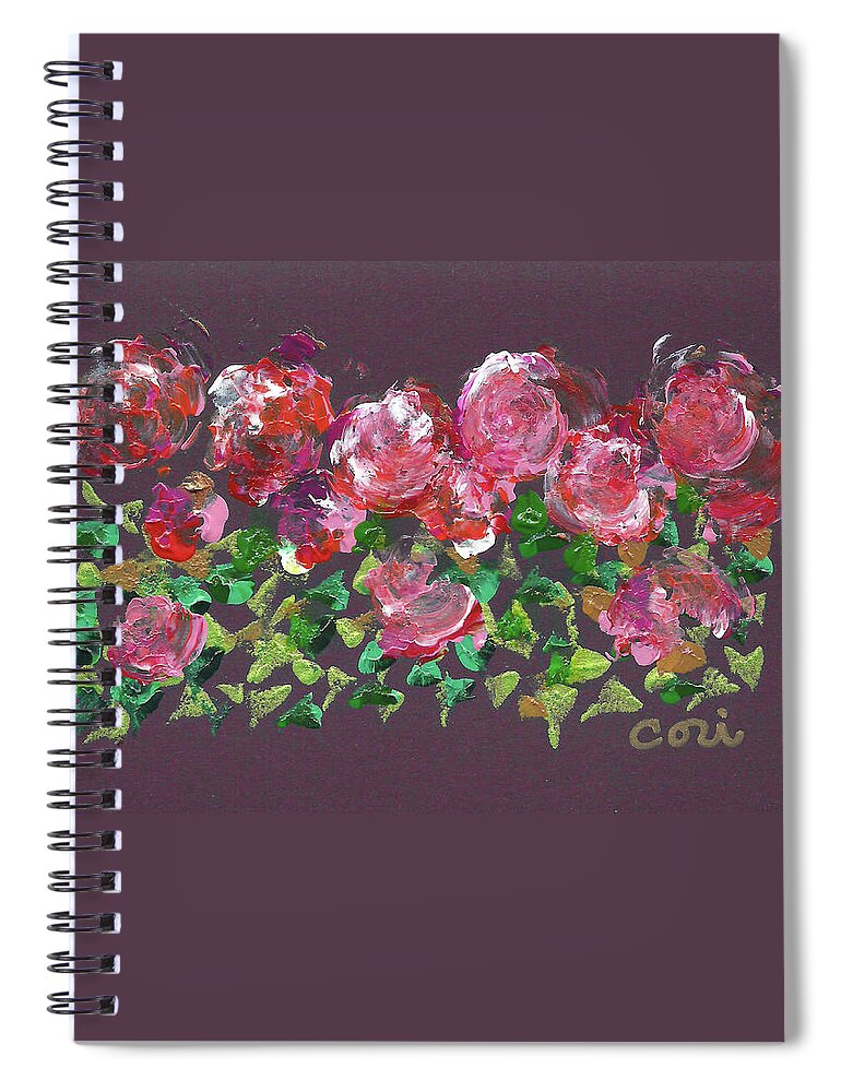 Roses Spiral Notebook featuring the painting Roses 1001 by Corinne Carroll