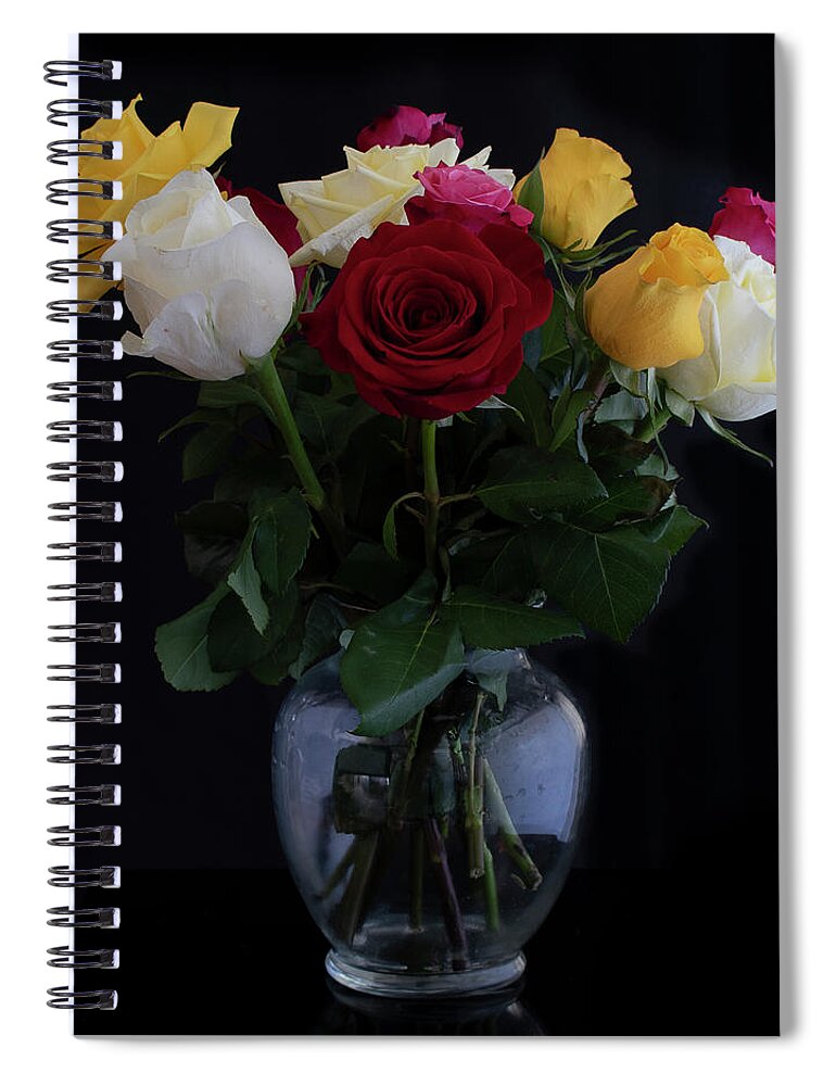 Rose Spiral Notebook featuring the photograph Roses by Vicky Edgerly
