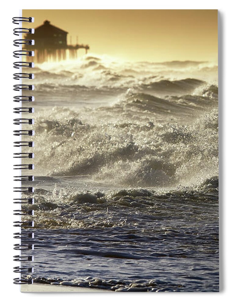 Water's Edge Spiral Notebook featuring the photograph Rough Sea by Ct757fan