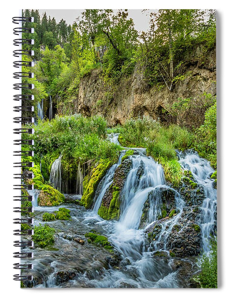 Waterfall Spiral Notebook featuring the photograph Roughlock Falls by Lorraine Baum