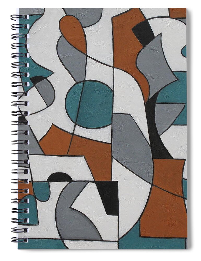 Abstract Spiral Notebook featuring the painting Roundabout by Trish Toro