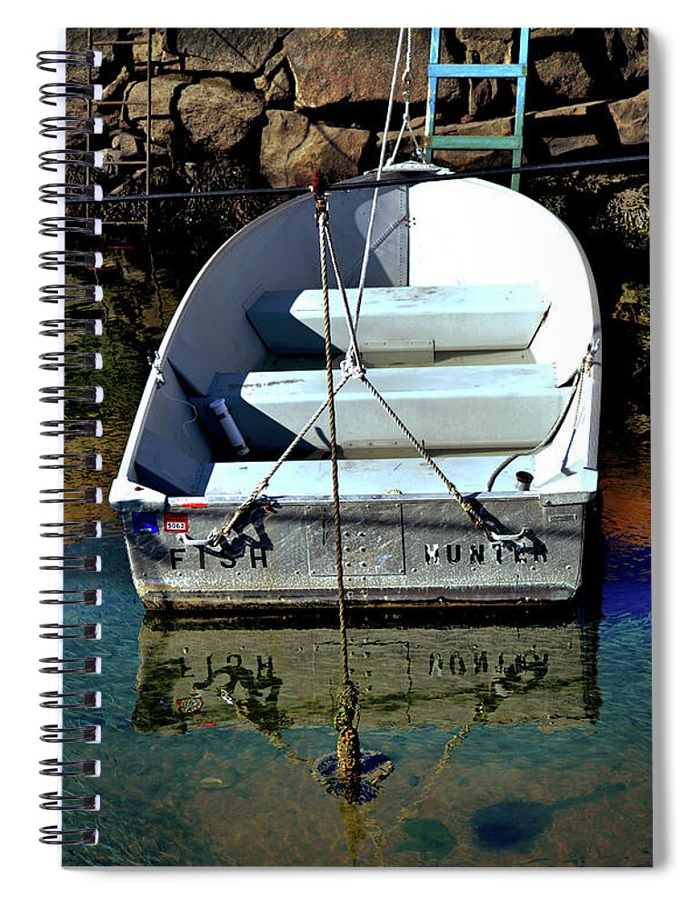Row Boat Spiral Notebook featuring the photograph Row Boat and Minnows by Dianne Morgado