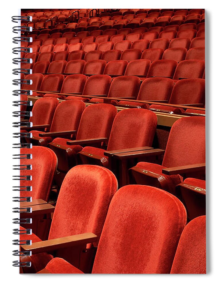 Empty Spiral Notebook featuring the photograph Rows Of Empty Seats In Theater by Don Farrall