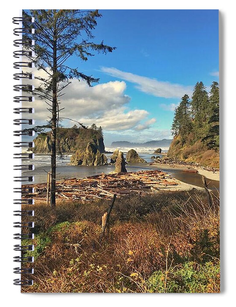 Seascape Spiral Notebook featuring the photograph Ruby Beach by Jerry Abbott
