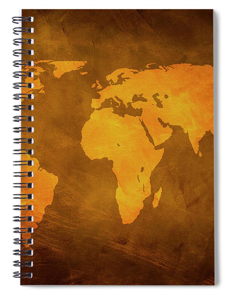 Built Space Spiral Notebook featuring the photograph Rusty World Map by Caracterdesign