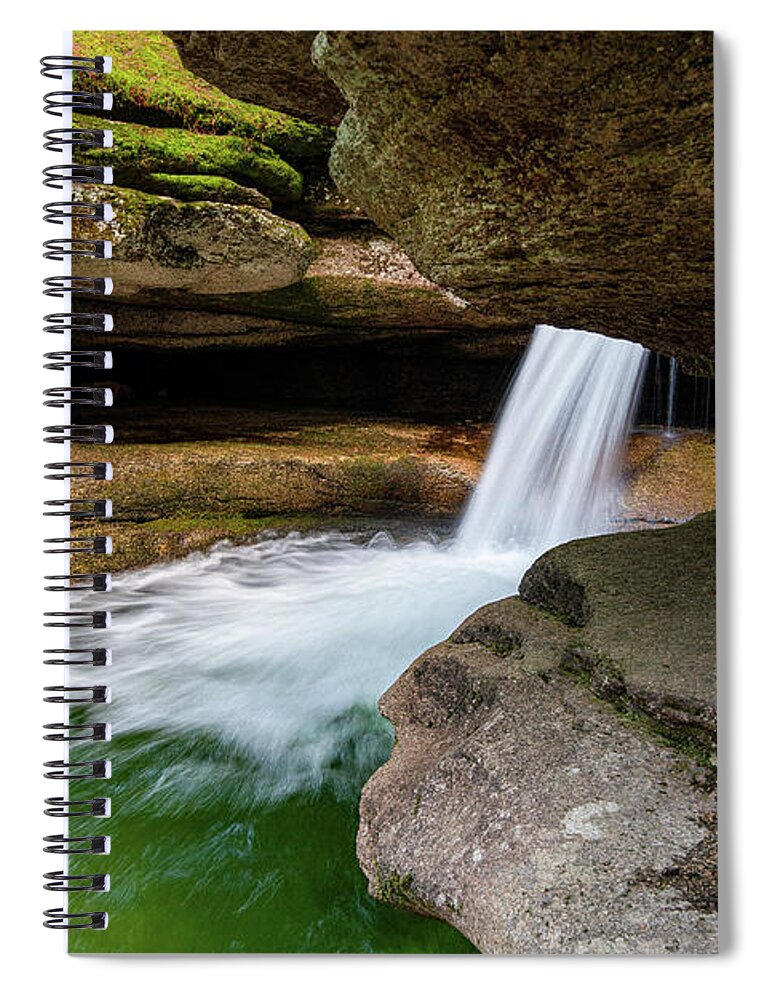Sabbaday Spiral Notebook featuring the photograph Sabbaday Falls in the White Mountain National Forest I by William Dickman