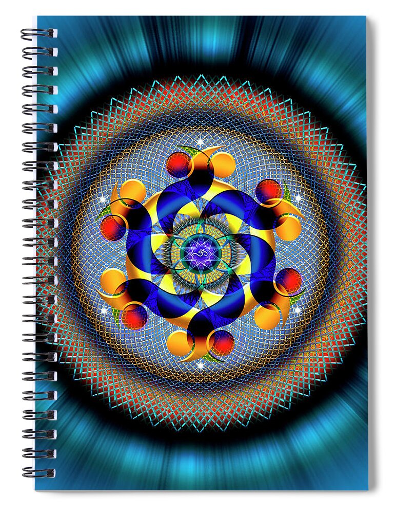 Endre Spiral Notebook featuring the digital art Sacred Geometry 740 Number 2 by Endre Balogh