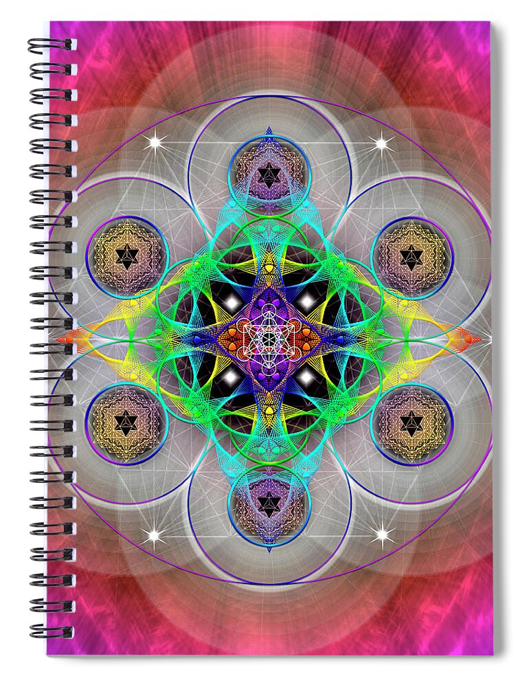 Endre Spiral Notebook featuring the digital art Sacred Geometry 774 by Endre Balogh