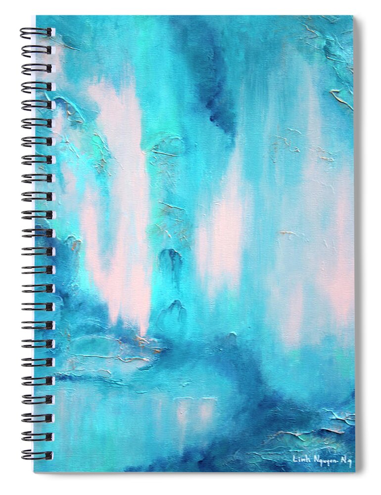 Retreat Spiral Notebook featuring the painting Sacred Retreat 2 by Linh Nguyen-Ng