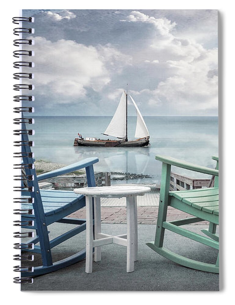 Boats Spiral Notebook featuring the photograph Sail On in the Early Morning by Debra and Dave Vanderlaan