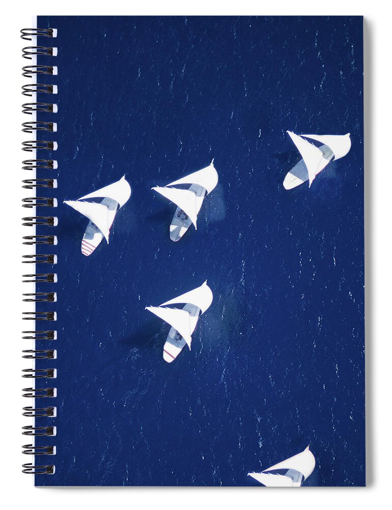 Five Objects Spiral Notebook featuring the photograph Sailboats Racing by Grant Faint
