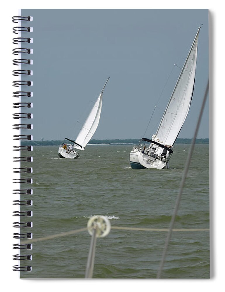 Sailing Spiral Notebook featuring the photograph Sailing 3 by Chuck Shafer