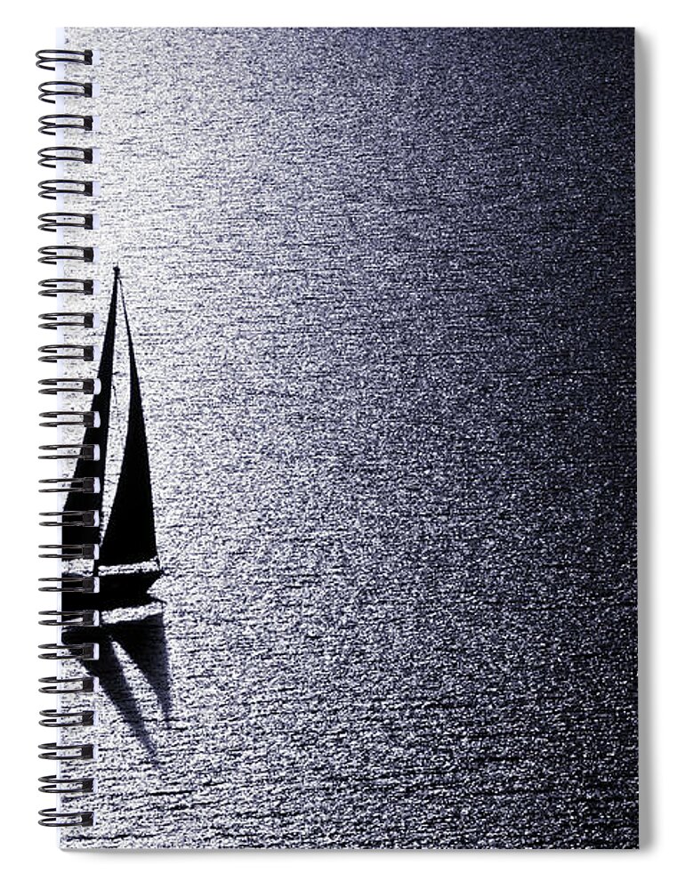 Curve Spiral Notebook featuring the photograph Sailing At Sunset by Mbbirdy
