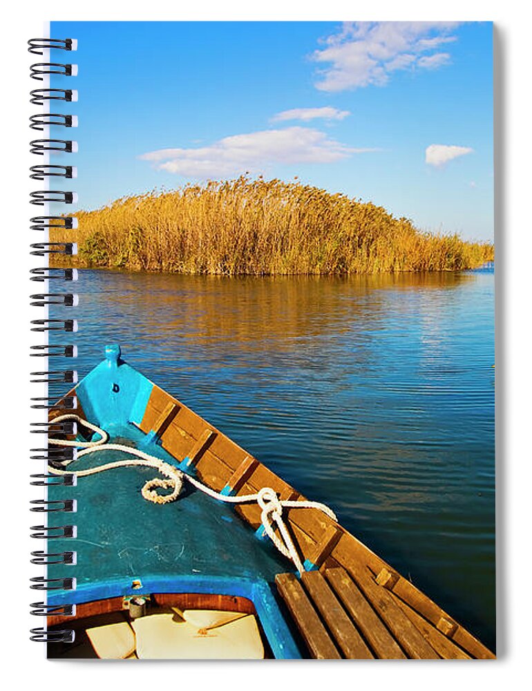 Tranquility Spiral Notebook featuring the photograph Sailing In Albufera Nature Reserve by Gonzalo Azumendi