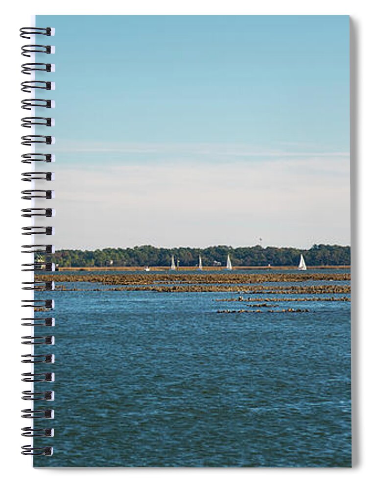 Sailing Spiral Notebook featuring the photograph Sailing Off Windmill Harbor by Dennis Schmidt
