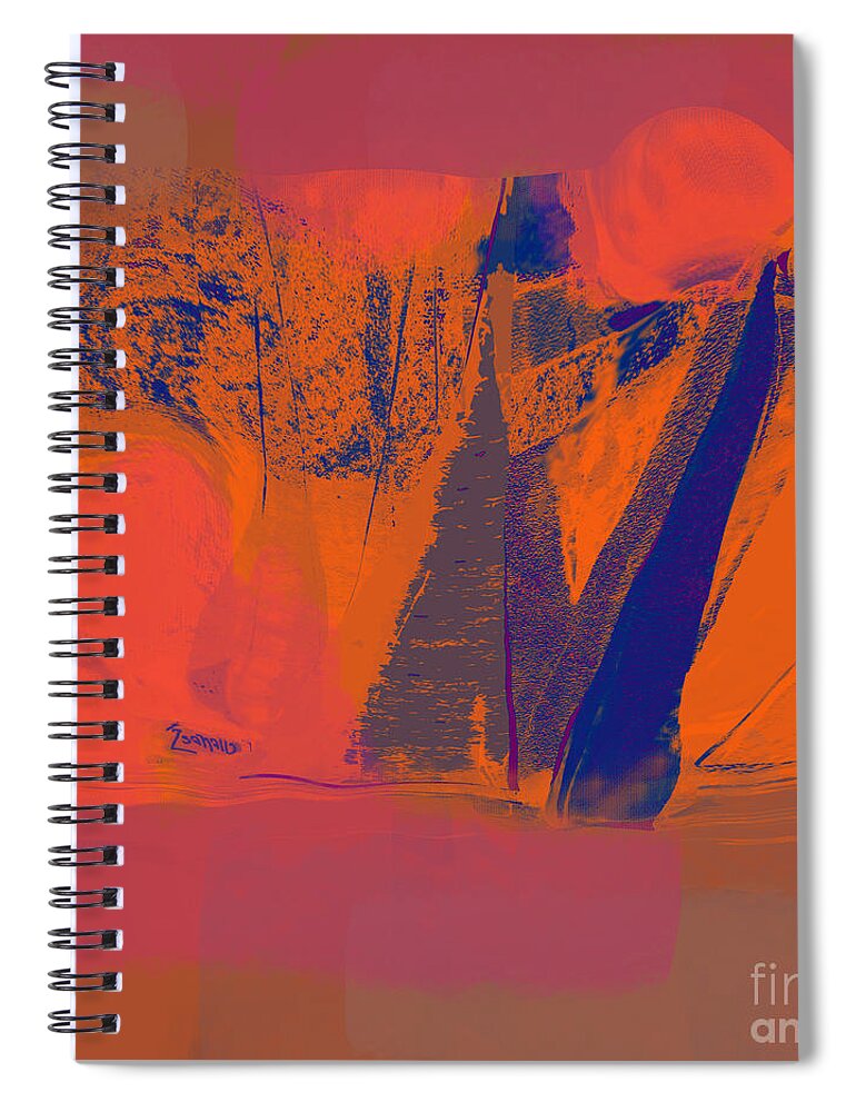 Square Spiral Notebook featuring the mixed media Sailing with Pythagoras No. 5 by Zsanan Studio