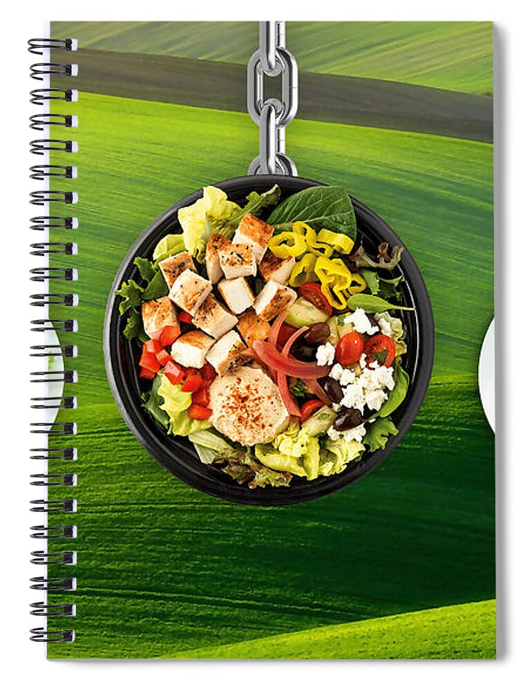 Salad Spiral Notebook featuring the mixed media Salad For Lunch by Marvin Blaine