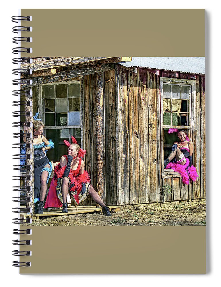Saloon Spiral Notebook featuring the photograph Saloon Girls by Don Schimmel