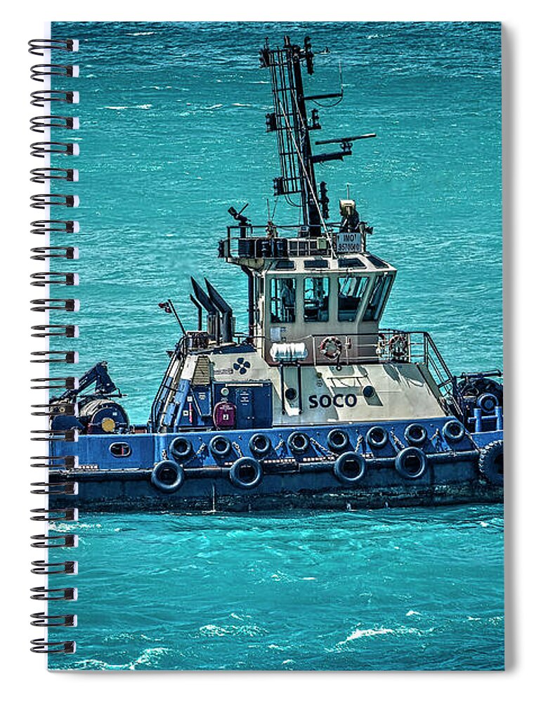 Boat Spiral Notebook featuring the photograph Salvage Tug Boat by Pheasant Run Gallery