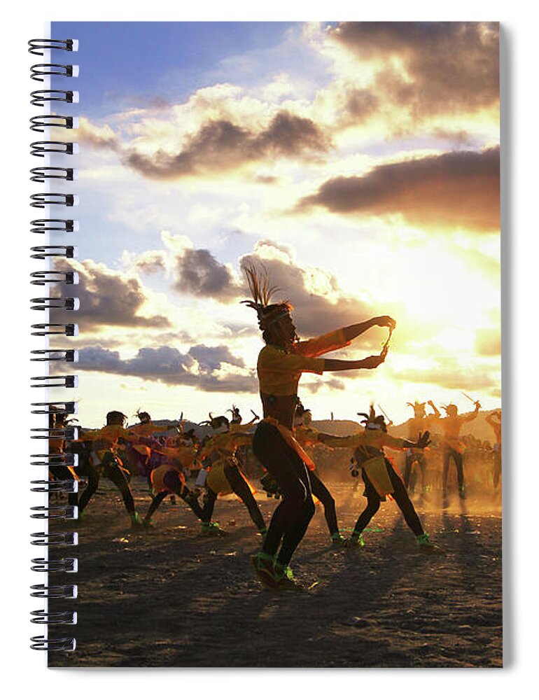 Shadow Spiral Notebook featuring the photograph Sambuokan Festival by Jojie Alcantara