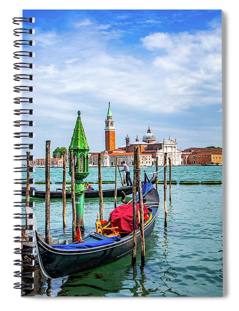 San Marco Basin Venice Spiral Notebook featuring the photograph San Marco Basin Venice by Carolyn Derstine
