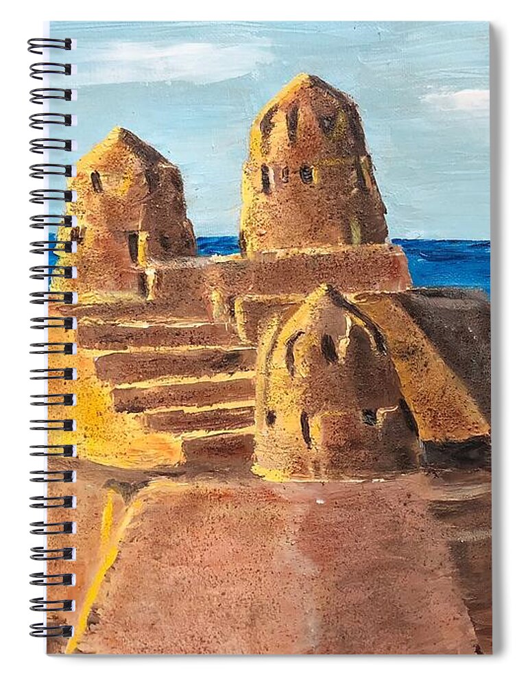 Beach Spiral Notebook featuring the painting Coastal Palace by Jill Ciccone Pike