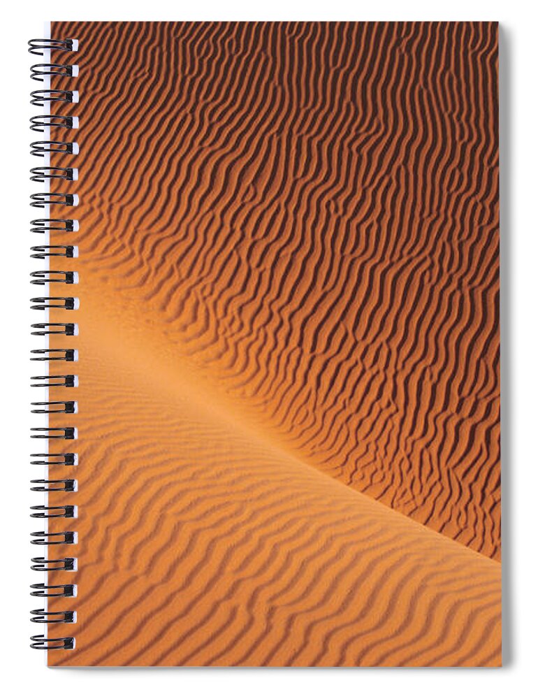 Shadow Spiral Notebook featuring the photograph Sand Dunes In Sahara Desert by Frans Lemmens