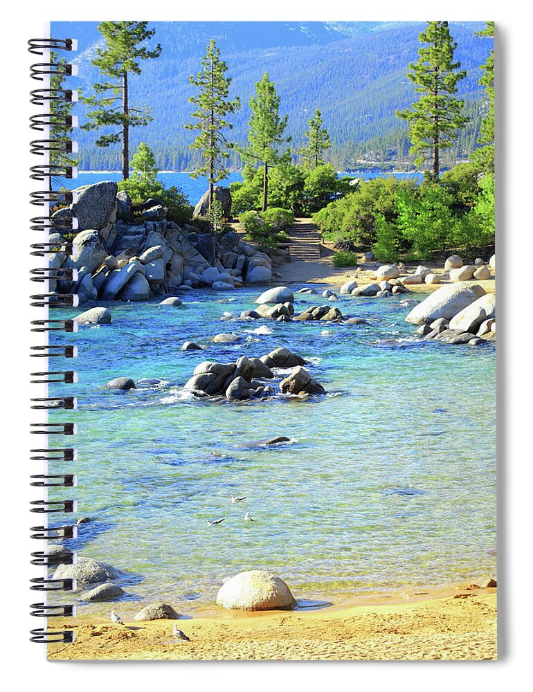 Scenics Spiral Notebook featuring the photograph Sand Harbor In June, Lake Tahoe, Nevada by D. Sharon Pruitt Pink Sherbet Photography