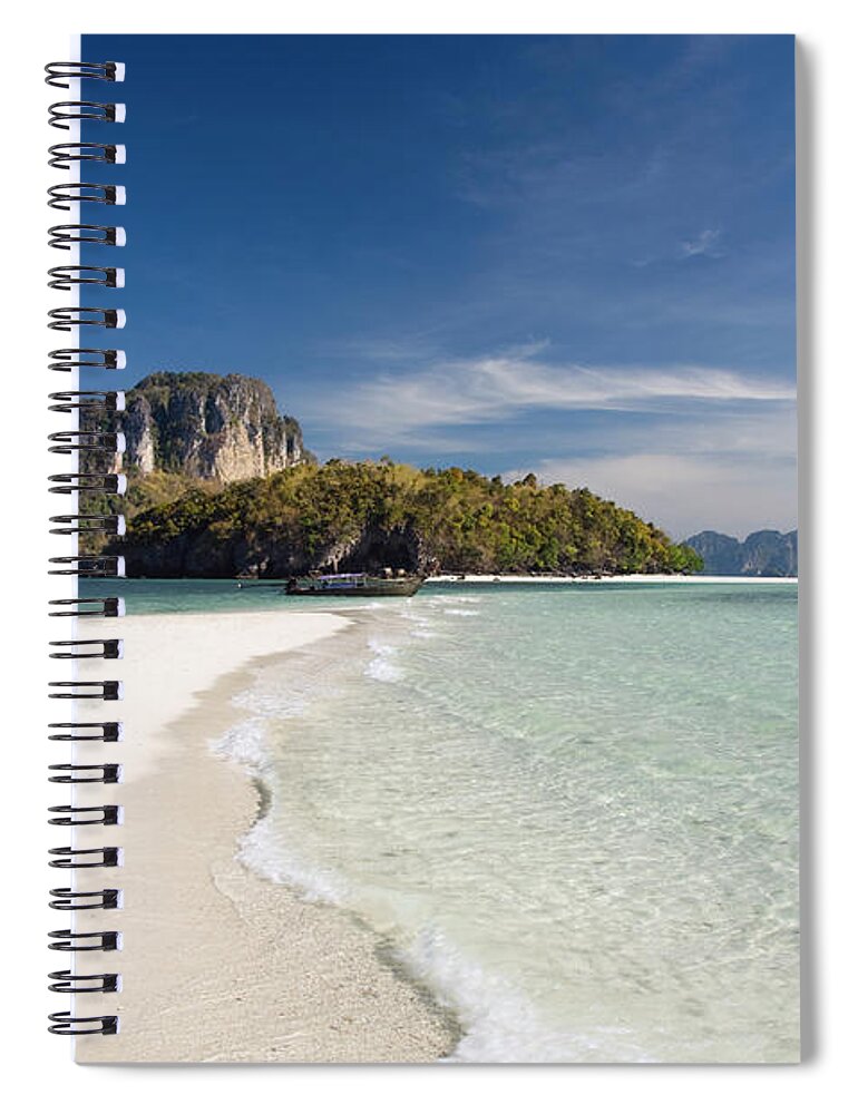 Sandy Beach, Surf, Tropical Island, Ko Spiral Notebook by Otto Stadler 