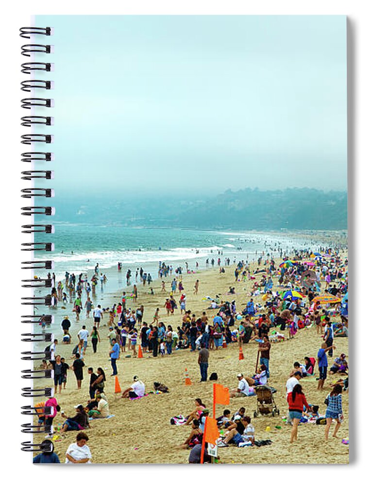 Water's Edge Spiral Notebook featuring the photograph Santa Monica Beach by Daniel Shapiro