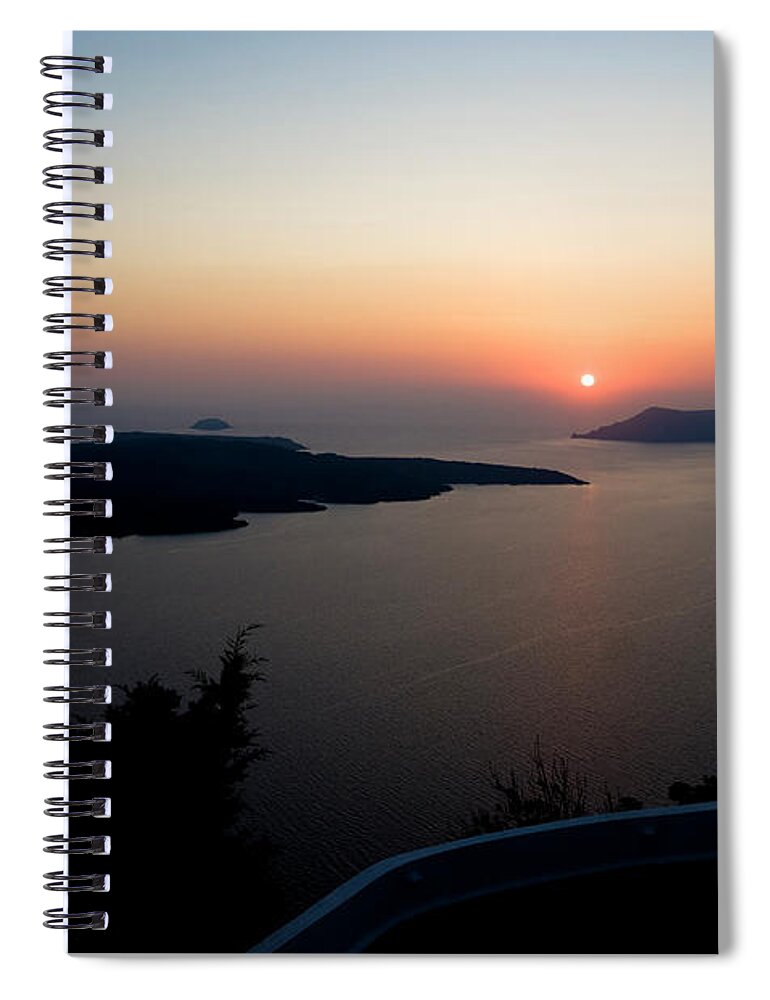 Greece Spiral Notebook featuring the photograph Santorini Earth, Sky And Sea by Earleliason