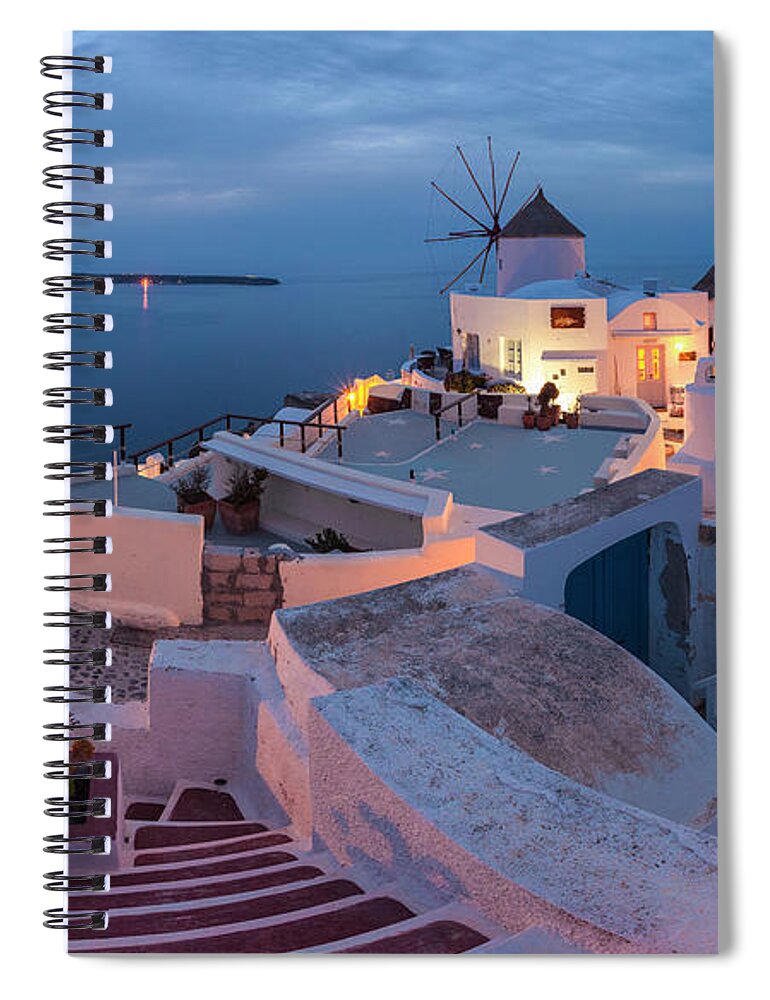 Greece Spiral Notebook featuring the photograph Santorini by Evgeni Dinev