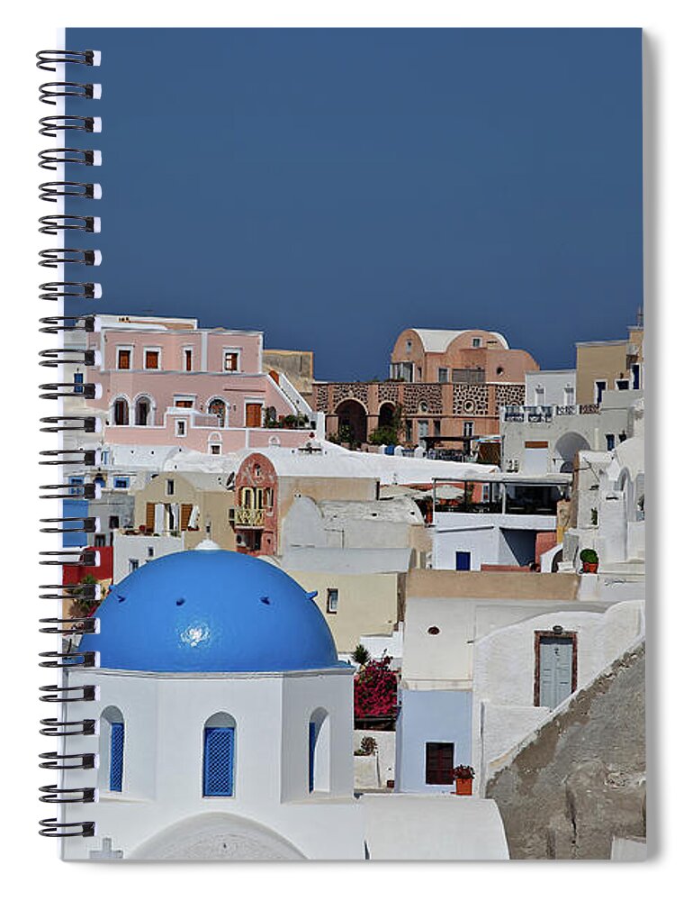 Tranquility Spiral Notebook featuring the photograph Santorini Island by Alexandros Photos